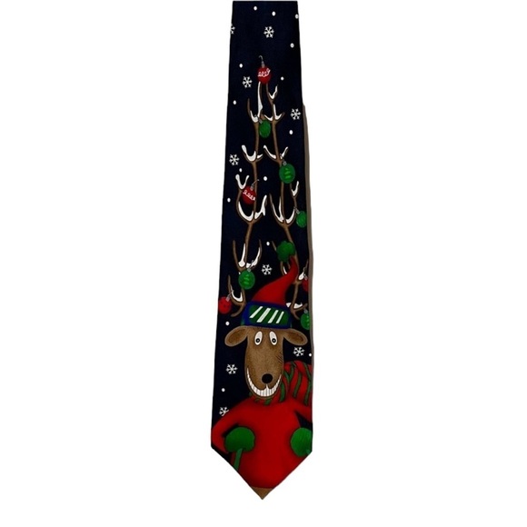 Men’s Yule Tie Greetings Christmas Necktie by Hallmark Greetings - Picture 2 of 7